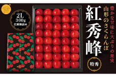 【山形の極み】贈答用 山形県産 さくらんぼ 紅秀峰 300g 特秀 2L 化粧箱詰め 2025年6月下旬から順次発送 F2Y-5184