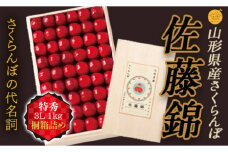 《先行予約》【山形の極み】さくらんぼ佐藤錦 1kg 桐箱詰（3L） F2Y-5190