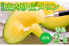《令和7年度発送》夏ギフト アンデスメロン（青肉） 秀2L 2玉【みちのくギフト】  青肉メロン メロン 青肉 デザート フルーツ 果物 くだもの 果実 食品 山形県 FSY-0034