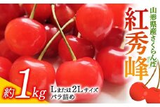 《先行予約 令和7年度産》さくらんぼ紅秀峰 L又は2Lサイズ 1kg バラ詰め FSY-0180