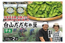 【先行予約 2025年8月発送】こだわり手作業で育った 山形県産だだちゃ豆 早生 350g×2袋  豆類 豆 野菜 食品 山形県 FSY-0338