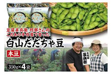 【先行予約 2025年8月発送】こだわり手作業で育った 山形県産だだちゃ豆 本豆 350g×4袋  豆類 豆 野菜 食品 山形県 FSY-0342
