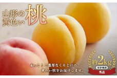 【令和7年度産先行受付】山形の黄色い桃（有袋・無袋） 秀品 約2kg  もも モモ 桃 デザート フルーツ 果物 くだもの 果実 食品 山形県 FSY-1833