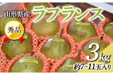 山形県産 秀品 ラ・フランス 3kg  なし ナシ 梨 デザート フルーツ 果物 くだもの 果実 食品 山形県 FSY-0454