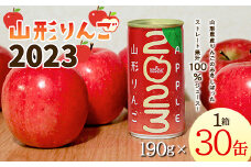 山形りんご 2023 （190g×30缶） 果汁100％ジュース F2Y-3392