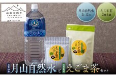 【やくし食品・山形の極み】 山形県産 えごま茶2種4個 と 月光の水 月山自然水 2L×12 本 セット F2Y-5467