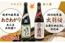 やまがた秋の酒【出羽桜酒造】特別純米酒 出羽桜 山廃 ひやおろし仕込み＆【あら玉酒造】あら玉 出羽燦々 純米吟醸原酒 あきあがり 各720ml F2Y-3058