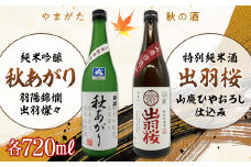 やまがた秋の酒【出羽桜酒造】特別純米酒 出羽桜 山廃 ひやおろし仕込み＆【羽陽錦爛酒造】羽陽錦爛 純米吟醸 出羽燦々 秋あがり各720ml F2Y-3059