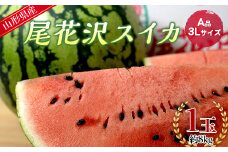 【先行予約 2025年度発送】山形県産 尾花沢スイカ A品 3L 1玉 約8kg FSY-0747