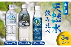 山形県 天然水飲み比べセット（月光の水 350ml×20本・氷河水500ml×24本・出羽三山の水 500ml×24本） F2Y-6314