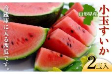 山形 小玉すいか 2玉入 《冷蔵庫に入る西瓜です》【2025年6月から発送】 FSY-1054