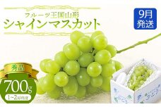 【先行予約 2025年度発送】♪フルーツ王国山形♪シャインマスカット700g 9月発送  マスカット ぶどう ブドウ 葡萄 デザート フルーツ 果物 くだもの 果実 食品 山形県 FSY-1138