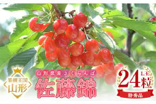 【2026年産 先行予約】山形県産さくらんぼ 佐藤錦 特秀 L玉 24粒 化粧箱入り FSY-1094