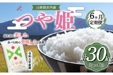 【定期便】山形県産 つや姫 5kg×6ヶ月連続（計30kg）  米 お米 ブランド米 銘柄米 備蓄 日本米 コメ ごはん ご飯 食品 山形県 F2Y-3637