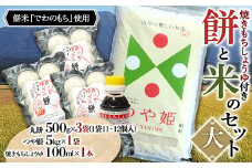 お米とお餅のセット 大（つや姫 5kg×1袋 丸餅 1.5kg） F2Y-4100