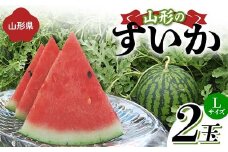 《先行予約 2025年度発送》山形県産すいか 2玉（Lサイズ）  スイカ すいか 西瓜 デザート フルーツ 果物 くだもの 果実 食品 山形県 FSY-1268