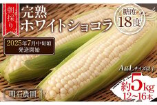 ＜朝採り＞ 完熟ホワイトショコラ 明石農園 糖度18度 約5kg とうもろこし 山形県産 A品 Lサイズ以上 《先行予約2025年度7月中旬頃発送開始》  とうきび トウキビ トウモロコシ コーン 野菜 食品 山形県 FSY-1295