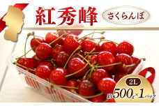 《先行予約 2026年度発送》紅秀峰 さくらんぼ 2L 500g×1パック入 FSY-1235