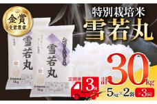 【定期便3回】 特別栽培米 雪若丸 5kg×2袋 F2Y-4026