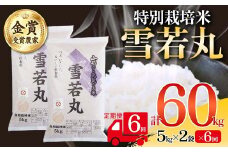 【定期便6回】 特別栽培米 雪若丸 5kg×2袋 F2Y-4027