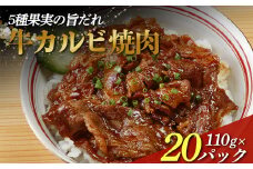 5種果実の旨だれ牛カルビ焼肉 110g×20パック F2Y-3941