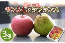 2024年産 サンふじ＆ラ・フランス セット 3kg (約9～12玉) 山形県産 りんごとラ・フランス ギフト FSY-1390