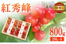 【令和7年先行予約】山形県産 さくらんぼ 紅秀峰 特秀L800g（200g×4） FSY-2148