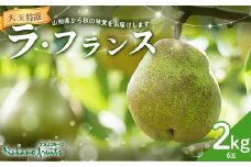 【仲野観光果樹園】≪2025年先行予約≫贈答用 山形県産 西洋梨 大玉ラ・フランス 2kg (6玉) 特選（秀品） 2025年11月上旬から順次発送 F2Y-6113