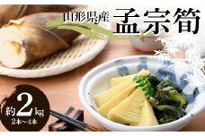 《2025年 先行予約》 山形県産 孟宗筍 約2kg（2～4本） 竹の子 たけのこ タケノコ FSY-2082