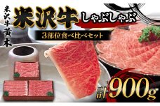 【米沢牛黄木】米沢牛しゃぶしゃぶ 3部位食べ比べセット F2Y-6036