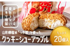 訳あり クッキーシュークリーム アップル味 20個 ご家庭用 お菓子 洋菓子 小分け スイーツ F2Y-6187