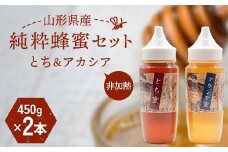 山形県産 非加熱 純粋蜂蜜セット（とち、アカシア） F2Y-6164