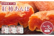 山形県産 紅柿あんぽ 4個入×3袋 計480g F2Y-6169