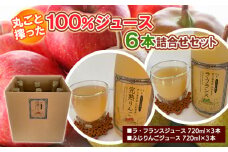 【2025年2月以降発送】丸ごと搾った100％ジュース６本詰合せセット FZ18-754 ラ・フランス ラフランス りんご 山形県 山形市