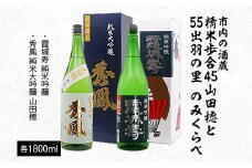 市内の酒蔵精米歩合45山田穂と55出羽の里のみくらべ 1800ｍl×2本 FZ20-424 山形 山形県 山形市 日本酒