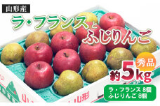山形市産 ふじりんご・ラ・フランス 詰合せ 5kg FY25-846