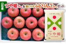 山形産つや姫(新米)5kg＆葉とらずふじりんごセット3kg FY25-921