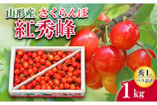 さくらんぼ紅秀峰 L 1kg バラ詰め 【令和7年産先行予約】FU20-091 くだもの 果物 フルーツ 山形 山形県 山形市 2025年産
