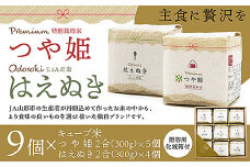 [令和6年産] 「プレミアムつや姫」「おどろきはえぬき」２合キューブ米９個セット FZ20-984 ブランド米 山形県 山形市