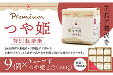 [令和6年産] 「プレミアムつや姫」２合キューブ米９個セット FZ20-985 ブランド米 山形県 山形市