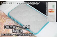 【備長炭ハニカム】熟睡枕 両面凹凸構造 シルクピロケース付 FY20-750