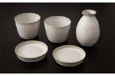 【青龍窯】残雪釉蕎麦セット(たれ入れ1点・蕎麦猪口2点・小皿２点) FZ22-047