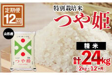【定期便12回】山形産 特別栽培米 つや姫 2kg×12ヶ月(計24kg)  ブランド米 山形県 山形市 FY24-471