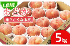 山形市産 桃「まどか」 秀以上 5kg(13玉～18玉)[柔らかくなる桃] 【令和7年産先行予約】FU21-064 くだもの 果物 フルーツ 山形 山形県 山形市 2025年産