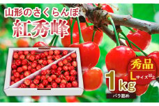 山形のさくらんぼ 紅秀峰 1kg Lサイズ以上 バラ詰め 【令和7年産先行予約】FS24-554くだもの 果物 フルーツ 山形 山形県 山形市 2025年産