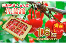 山形のさくらんぼ 佐藤錦 1.6kg(200g×8パック) Lサイズ以上 【令和7年産先行予約】FS24-655くだもの 果物 フルーツ 山形 山形県 山形市 2025年産