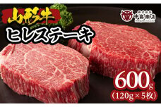 山形牛ヒレステーキ 120g×5枚 FZ22-080 ブランド牛肉 ステーキ肉 山形県 山形市