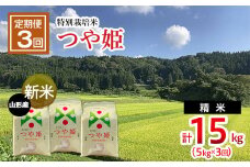 【令和7年産新米】 【定期便3回】新米☆特別栽培米 つや姫(5kg×3ヶ月)計15kg FU22-086