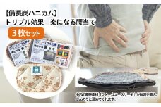 【備長炭ハニカム】トリプル効果 楽になる腰当て 3枚セット FZ22-142
