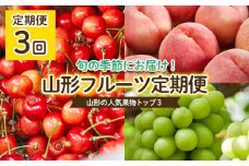 【定期便3回】やまもりやまがたの定期便～山形の人気果物トップ3～ 【令和7年産先行予約】FU22-001 くだもの 果物 フルーツ 山形 山形県 山形市 2025年産